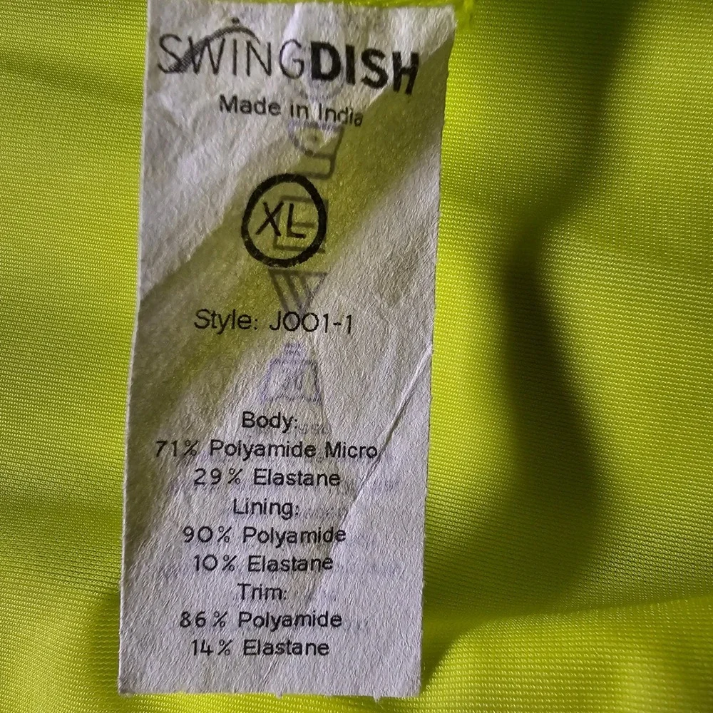 SwingDish Womens Golf‎ Jacket White Neon Yellow JOO1-01 Ruched Full Zip XL